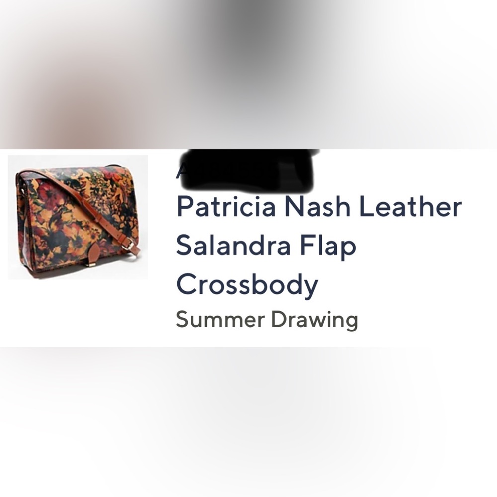 Patricia Nash Leather Salandra Flap Crossbody Handbag, Summer Drawing Print, NWT